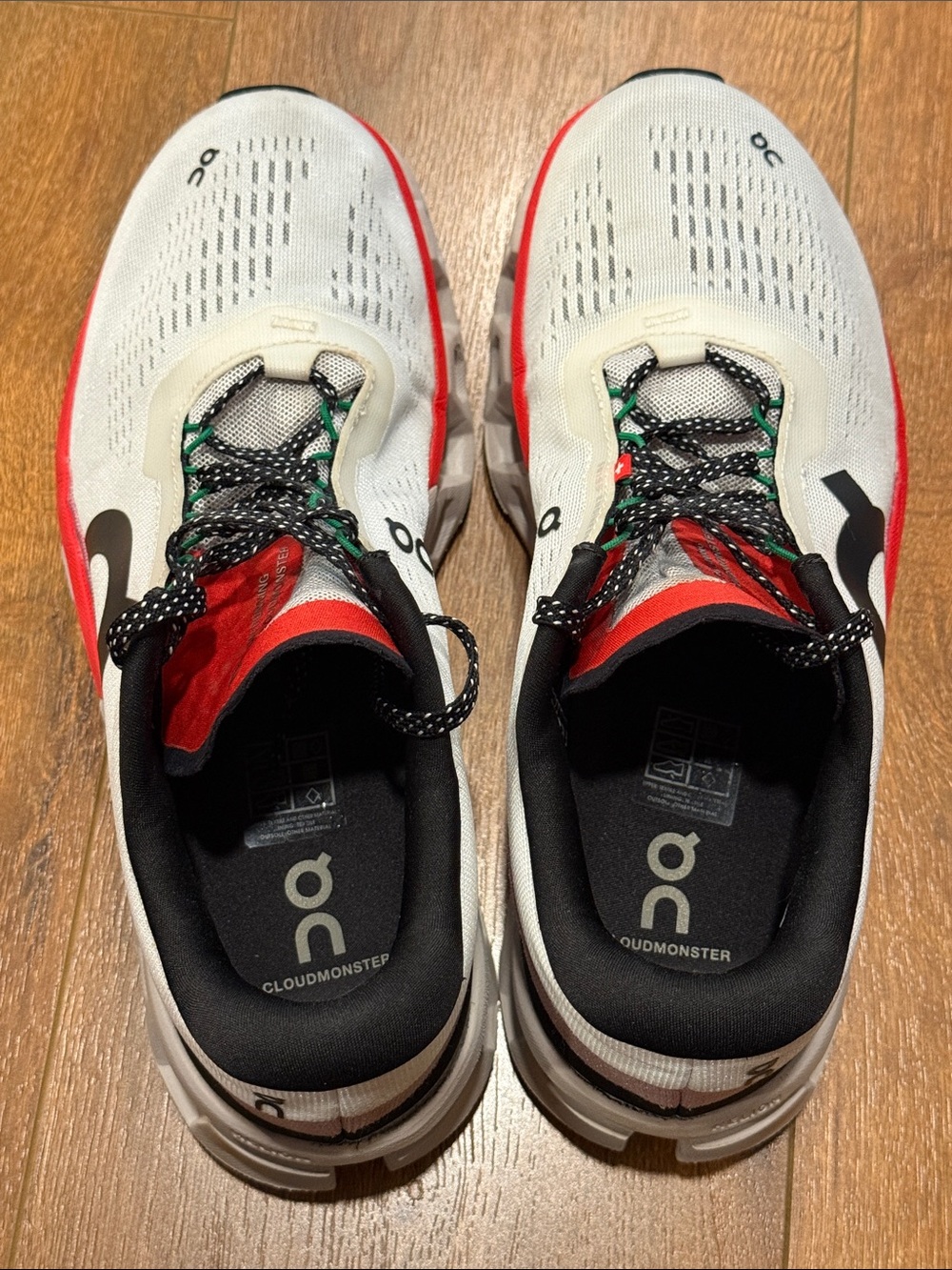 On Cloud Cloudmonster Running Women’s Size 9.5 White Red Black - Picture 10 of 11
